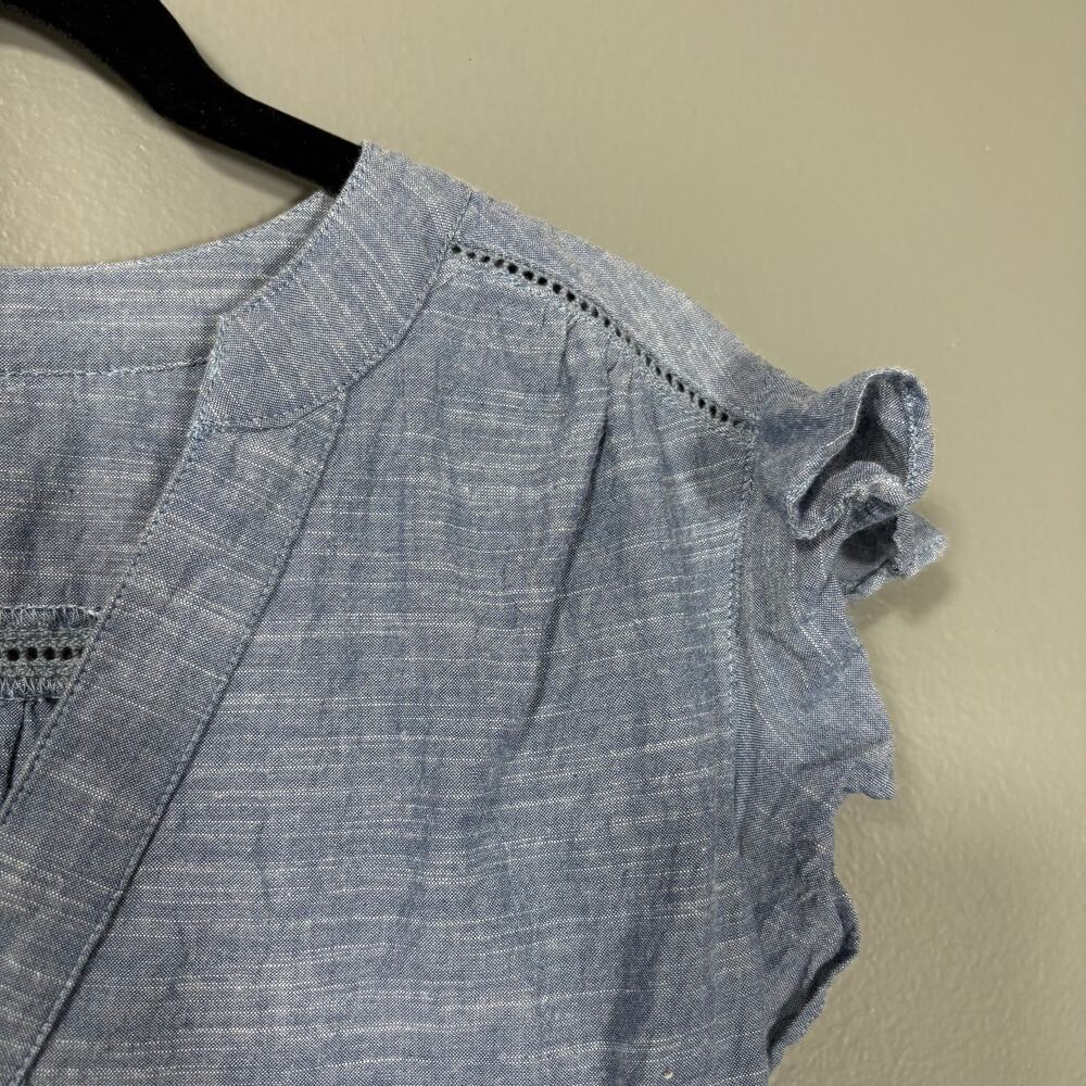 Sundance Women's Boho Blue Chambray Flutter Sleev… - image 2